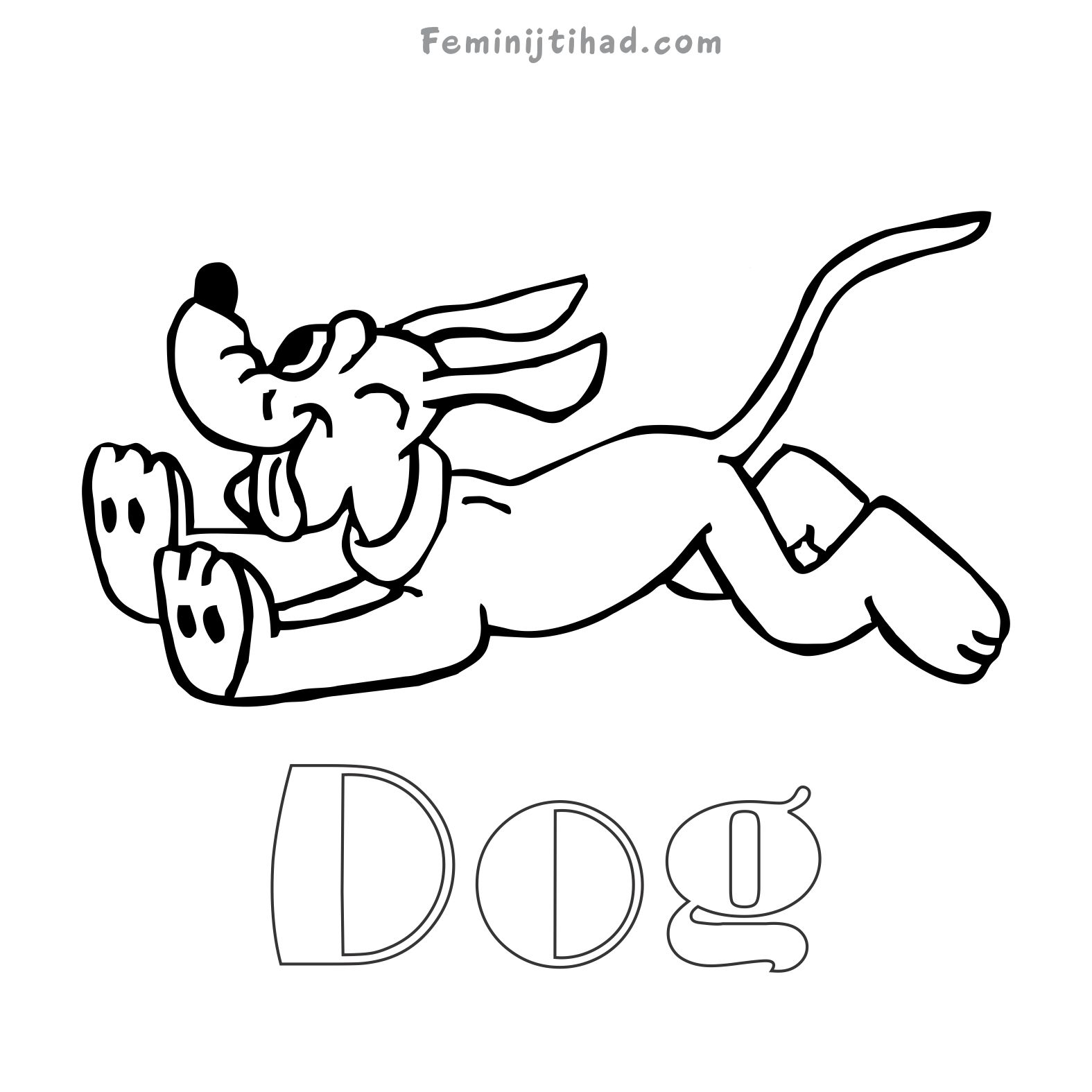 Cartoon Dog Coloring Page