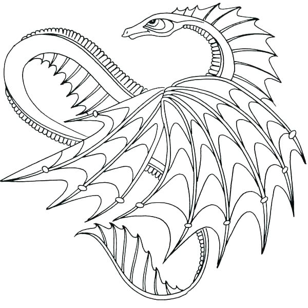 600x600 Dragon Coloring Pages Free