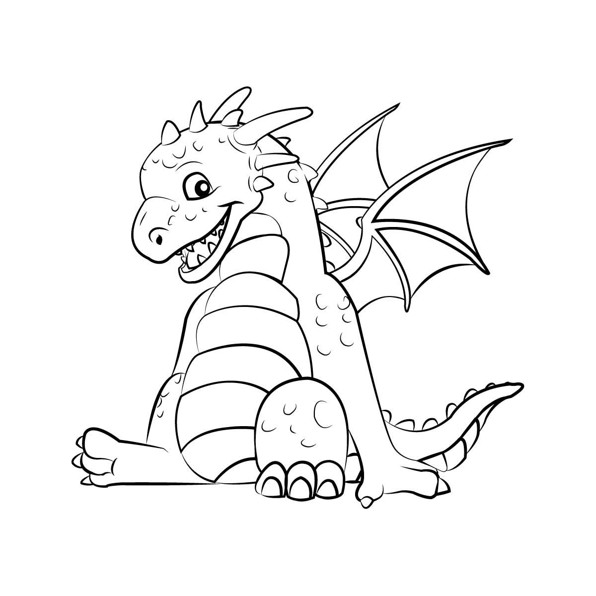 1200x1200 Cute Dragon Coloring Pages