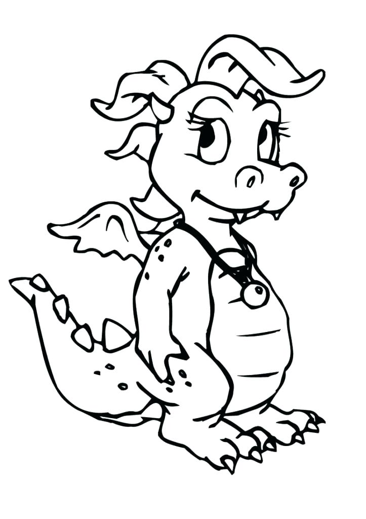 723x1024 Dragon Coloring Pages Printable Free Animals Face To Print Unique