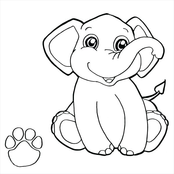 Cartoon Elephant Coloring Pages