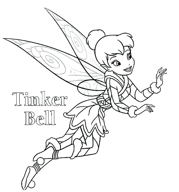 600x644 Fairy Coloring Pages Cartoon Fairy Tinker Bell Coloring Disney