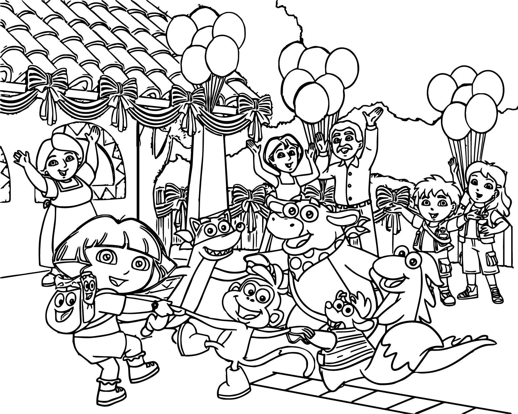 Cartoon Family Coloring Pages