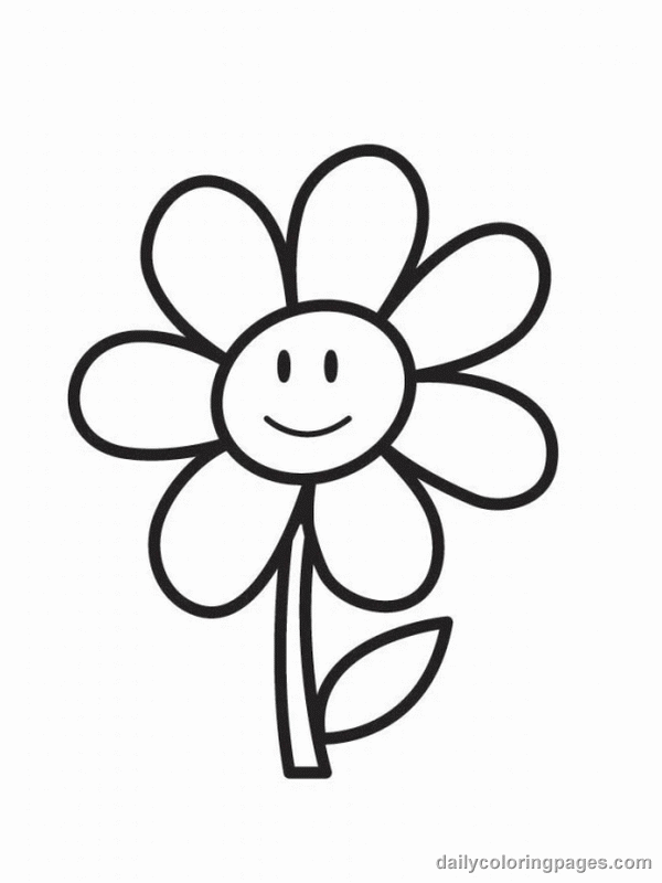 600x800 Simple Flower Coloring Pages
