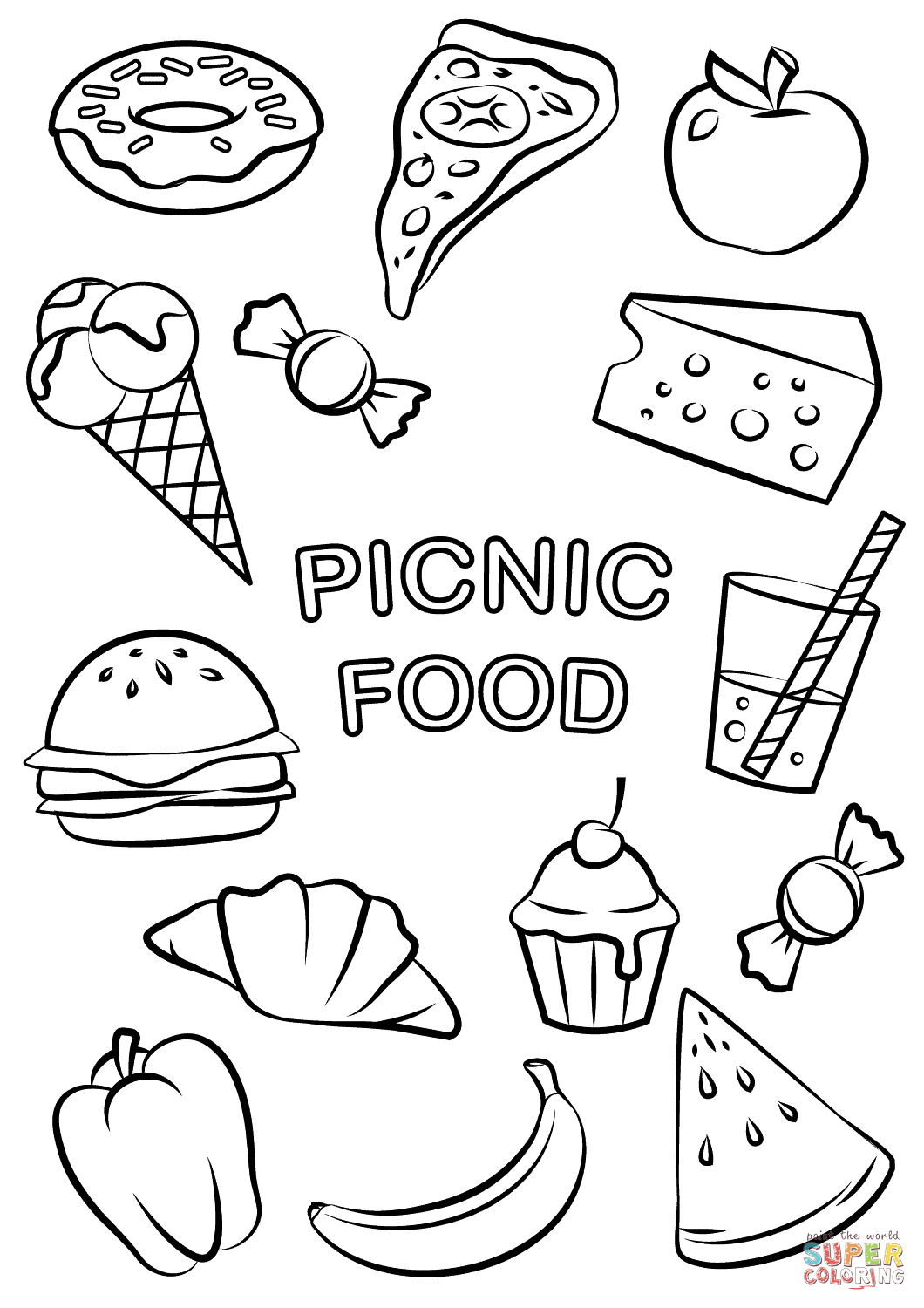 1060x1500 Picnic Food Coloring Page Free Printable Coloring Pages Coloring