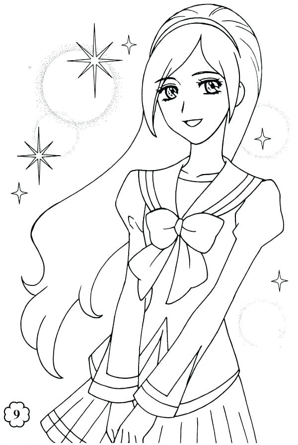 600x895 Cartoon Girl Coloring Pages Cartoon Girl Coloring Pages Coloring