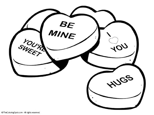 640x480 Conversation Hearts Coloring Pages 10 Valentine Printable Free