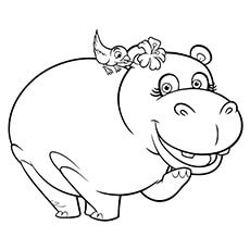 230x230 Cute Cartoon Hippo Coloring Page Free Printable Pages