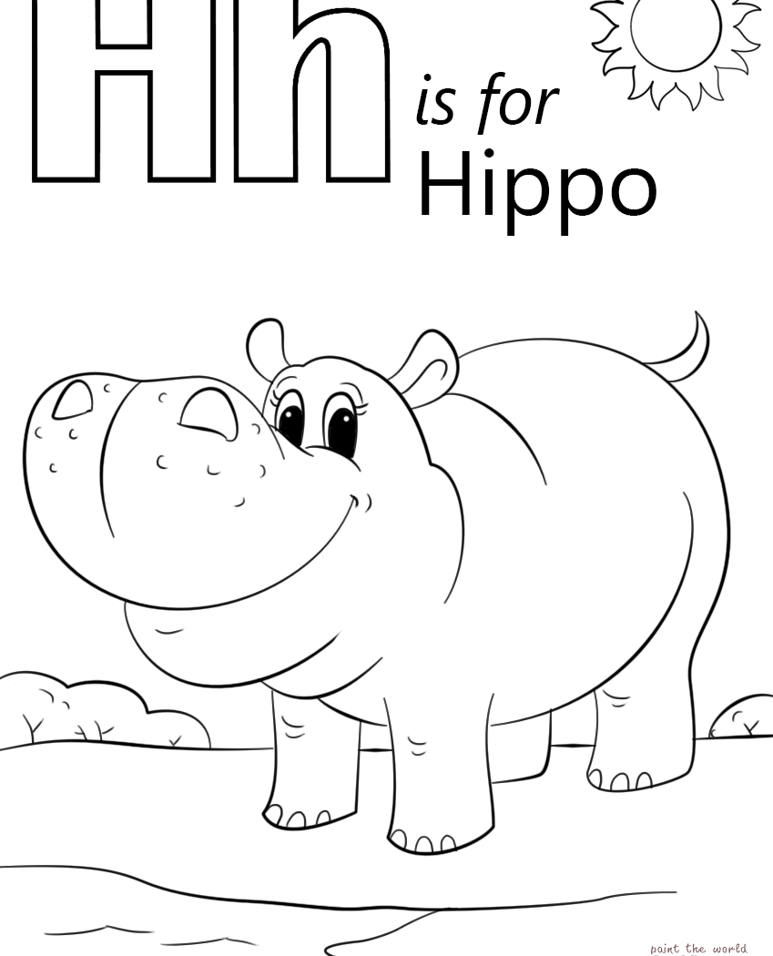 849x1050 Baby Hippo Coloring Page Cute Pages For Kids Singular Free Color