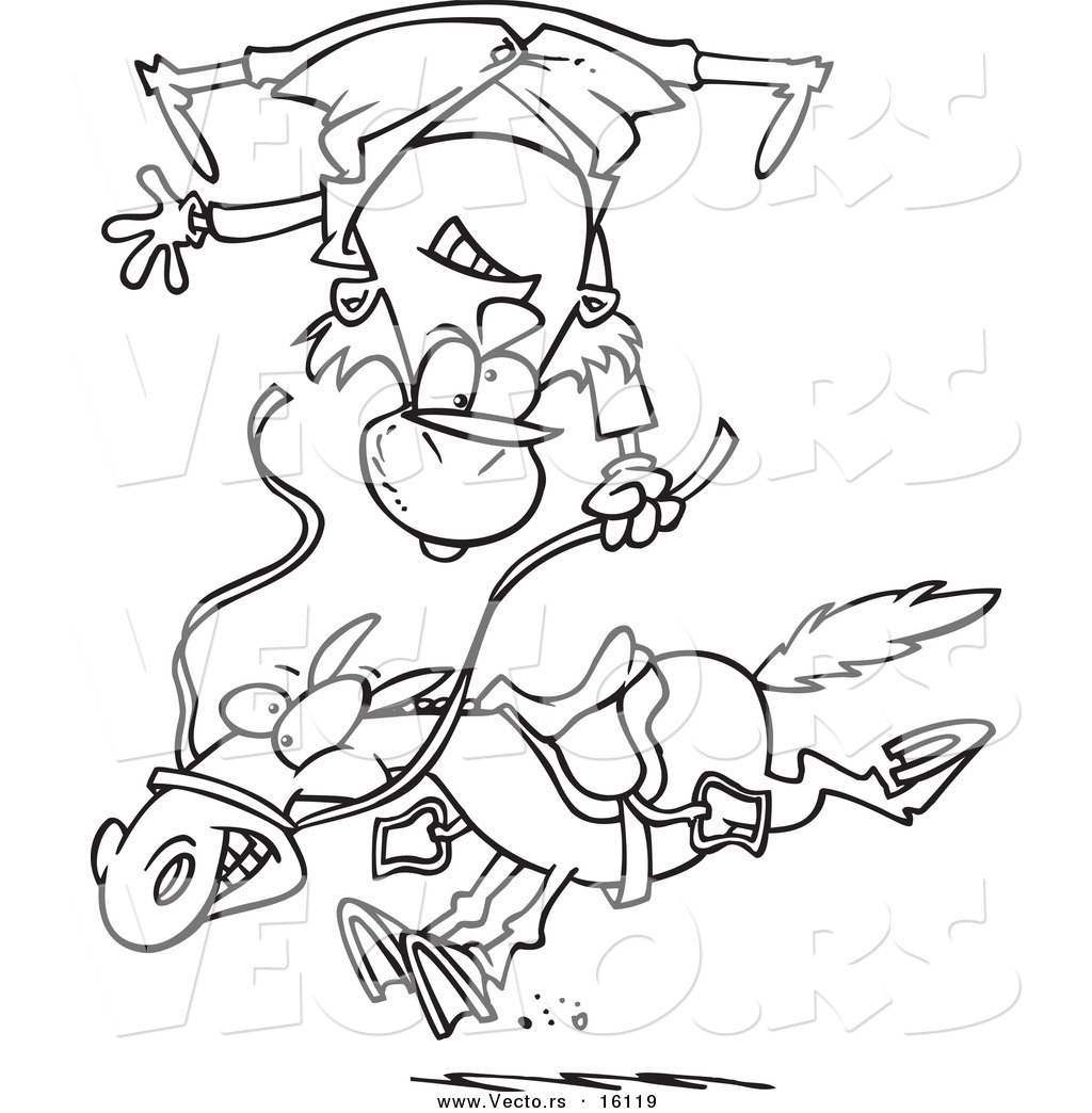 1024x1044 Vector Of A Cartoon Horse Throwing A Rider