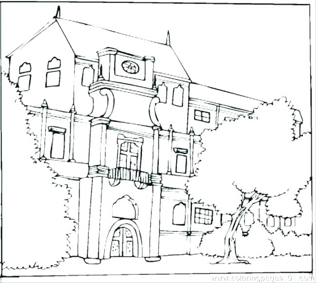 650x581 Coloring Haunted House Coloring Pages Cartoon Picture. Haunted