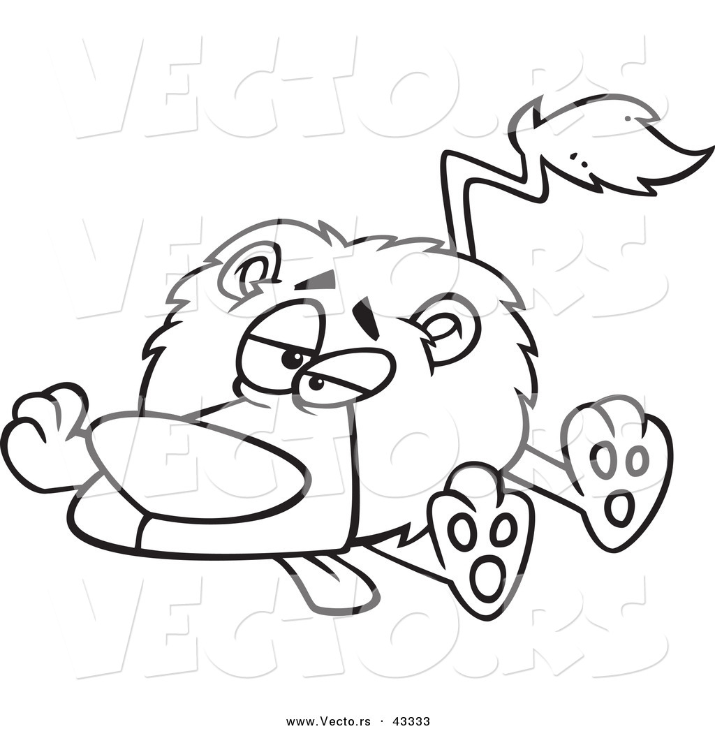 1024x1044 Vector Of A Sick Cartoon Lion Laying On The Ground