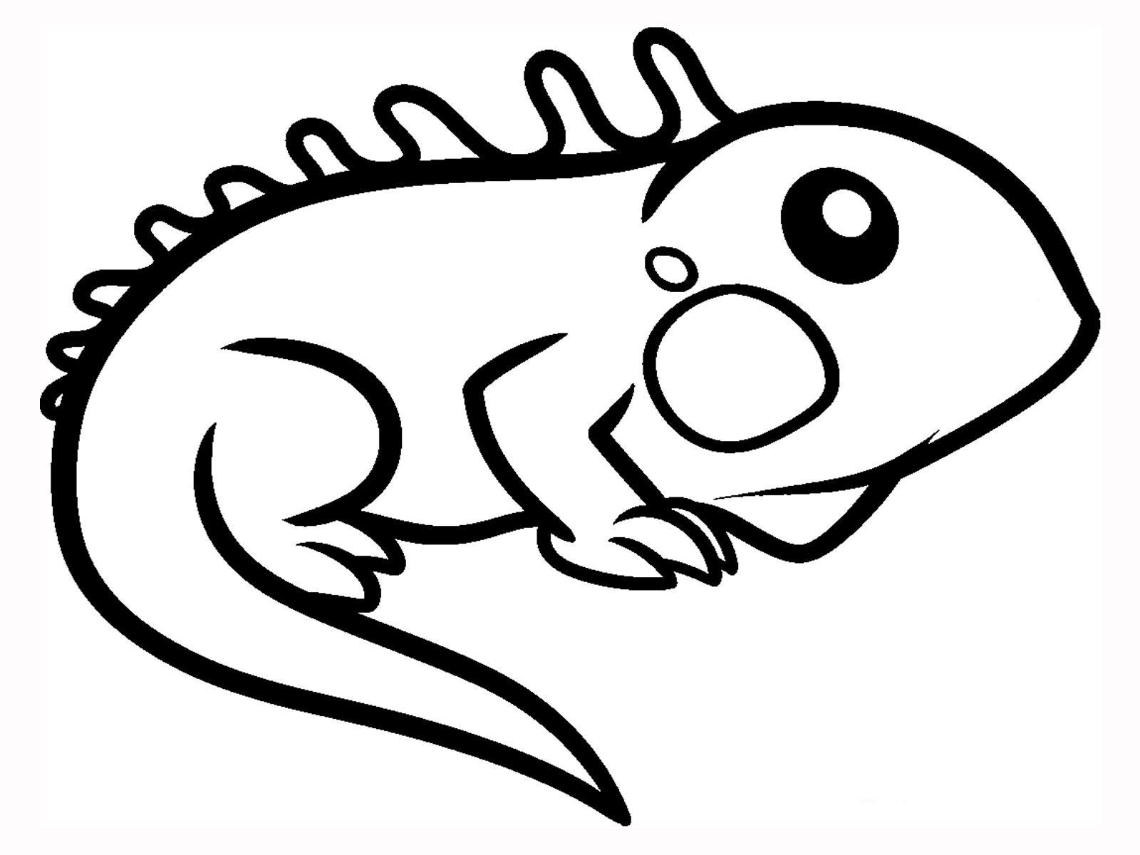 1600x1200 Cartoon Iguana Coloring Page