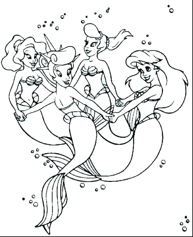 Cartoon Mermaid Coloring Pages