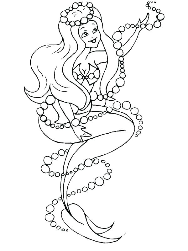 600x800 Mermaid Coloring Pages For Adults As Cartoon Mermaid Coloring