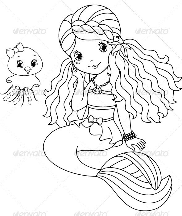 590x700 Princess Ariel Little Mermaid Coloring Pages For Little Mermaid