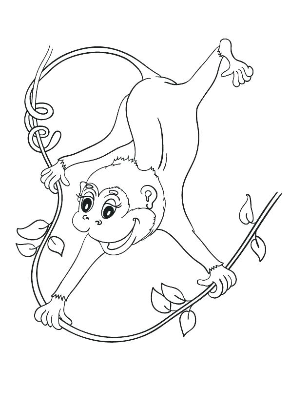 595x842 Cartoon Monkey Coloring Pages Monkey Color Pages Cartoon Monkey