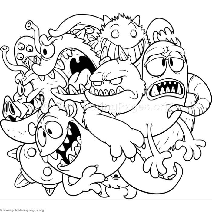 700x700 Funny Cartoon Monsters Coloring Pages