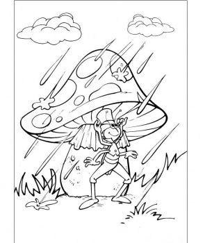 295x350 Cartoon Mushroom Coloring Pages Flip Under Mushroom In