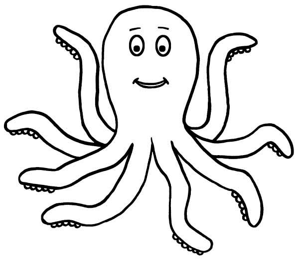 600x527 Cute Octopus Coloring Pages