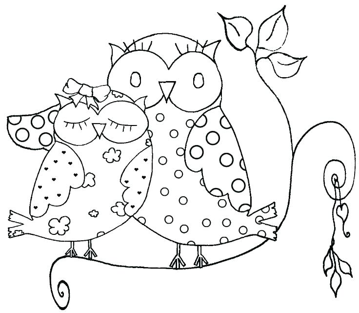 736x641 Coloring Pages Of Cartoon Owls Cute Owl Color Sheets Free Hard
