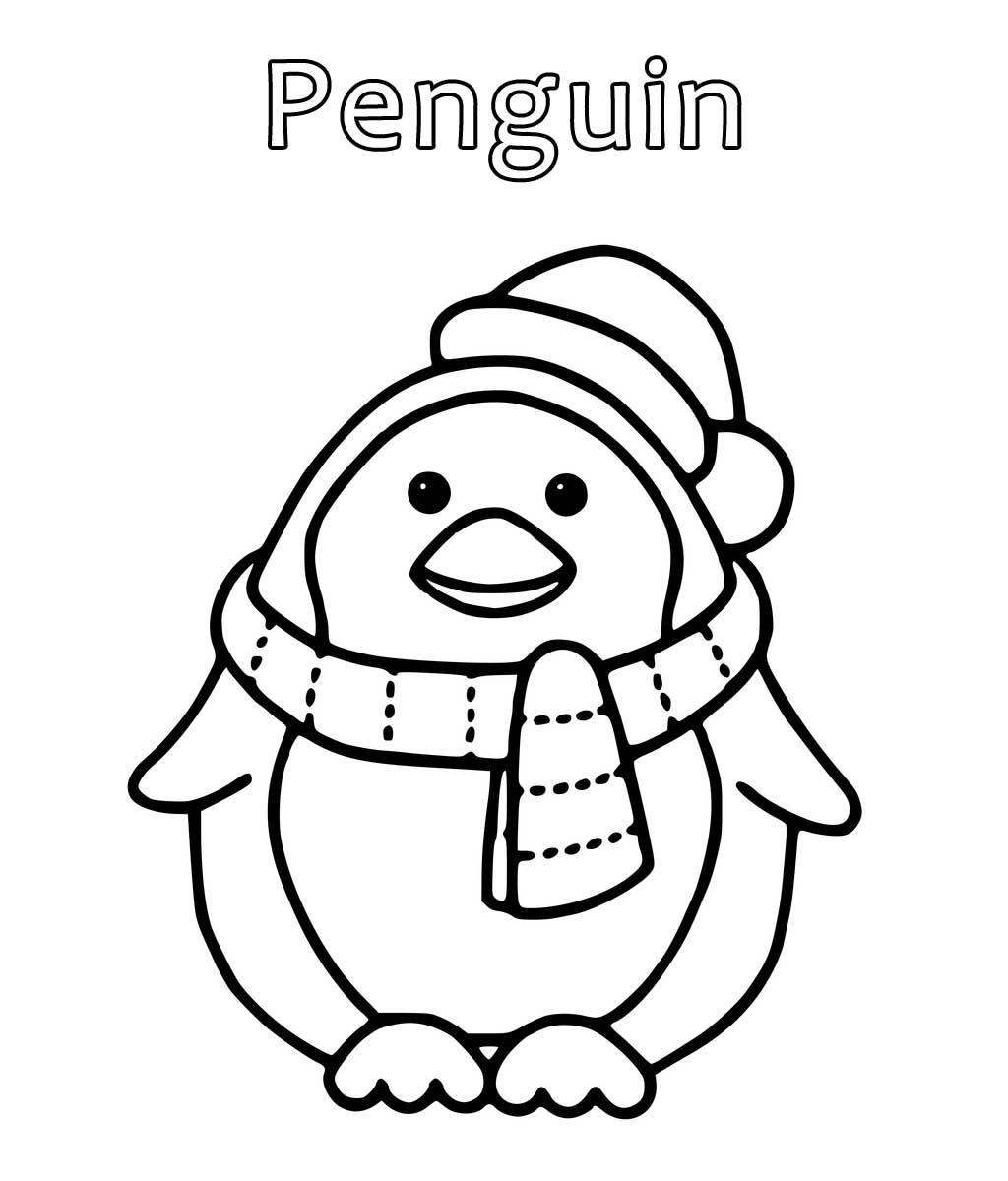 Cartoon Penguin Coloring Pages
