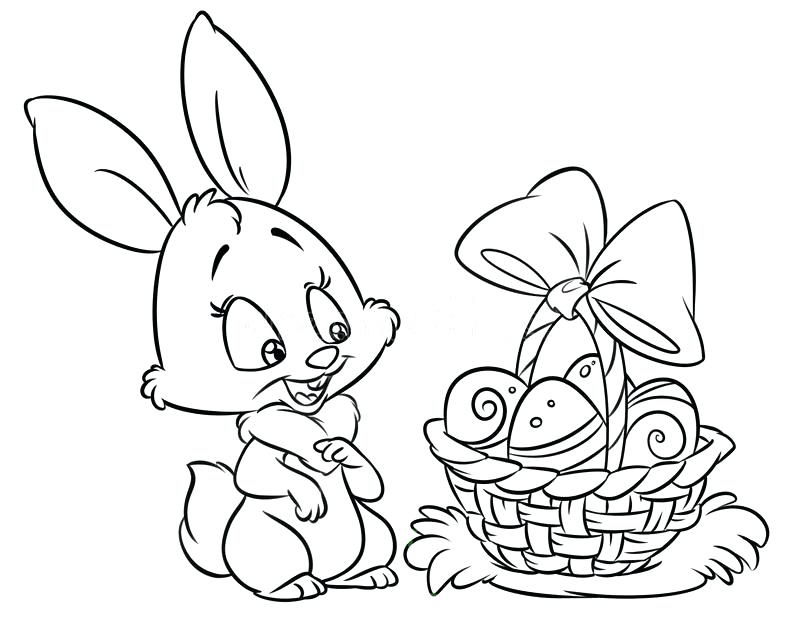 800x625 Winter Rabbit Coloring Page Happy Bunny Pages Cartoon Illustration