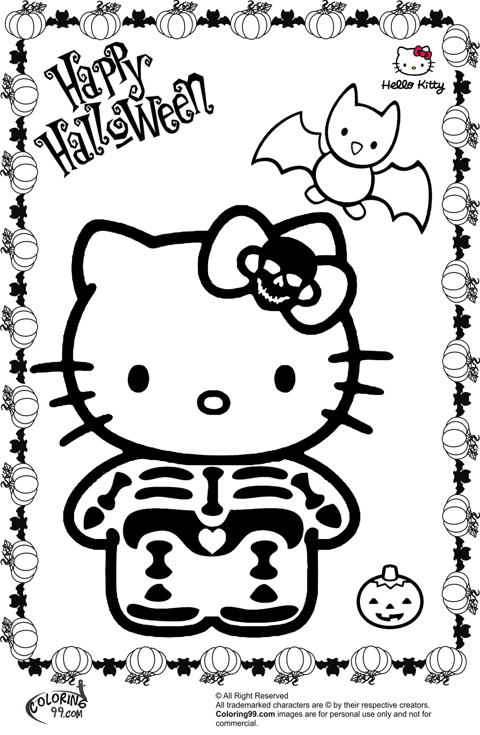 980x1500 Printable Hello Kitty Coloring Pages For Kids Online Game Free