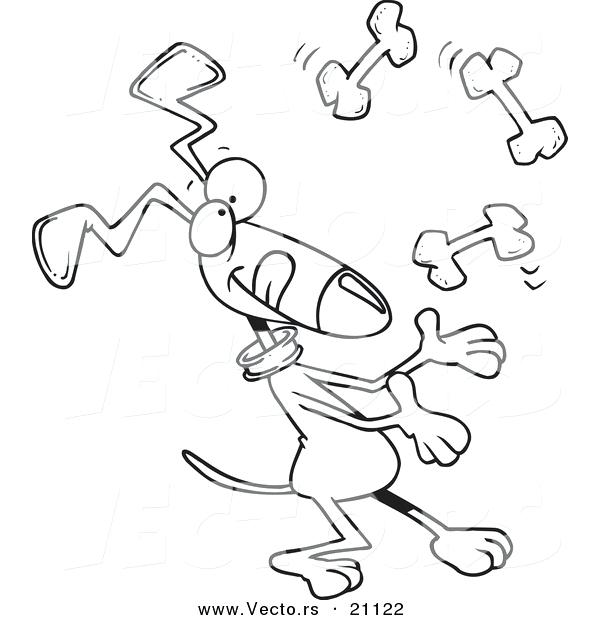 600x620 Bones Coloring Pages Vector Of A Cartoon Dog Juggling Bones