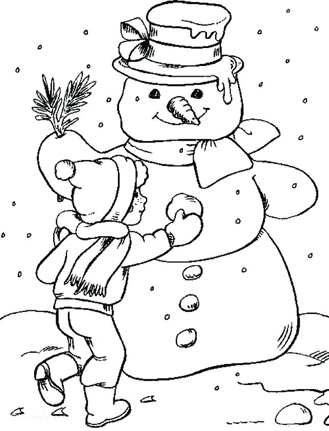 644x843 Coloring Pages Snowman Cliptext.co