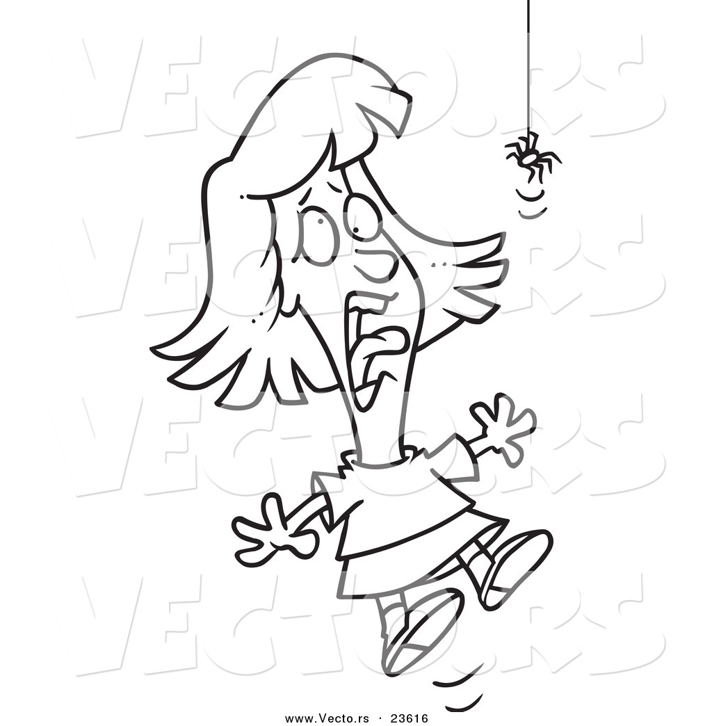 1024x1044 Vector Of A Cartoon Girl Screaming
