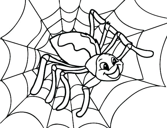 581x444 Winning Spider Pictures To Color Colouring To Funny Spider Color