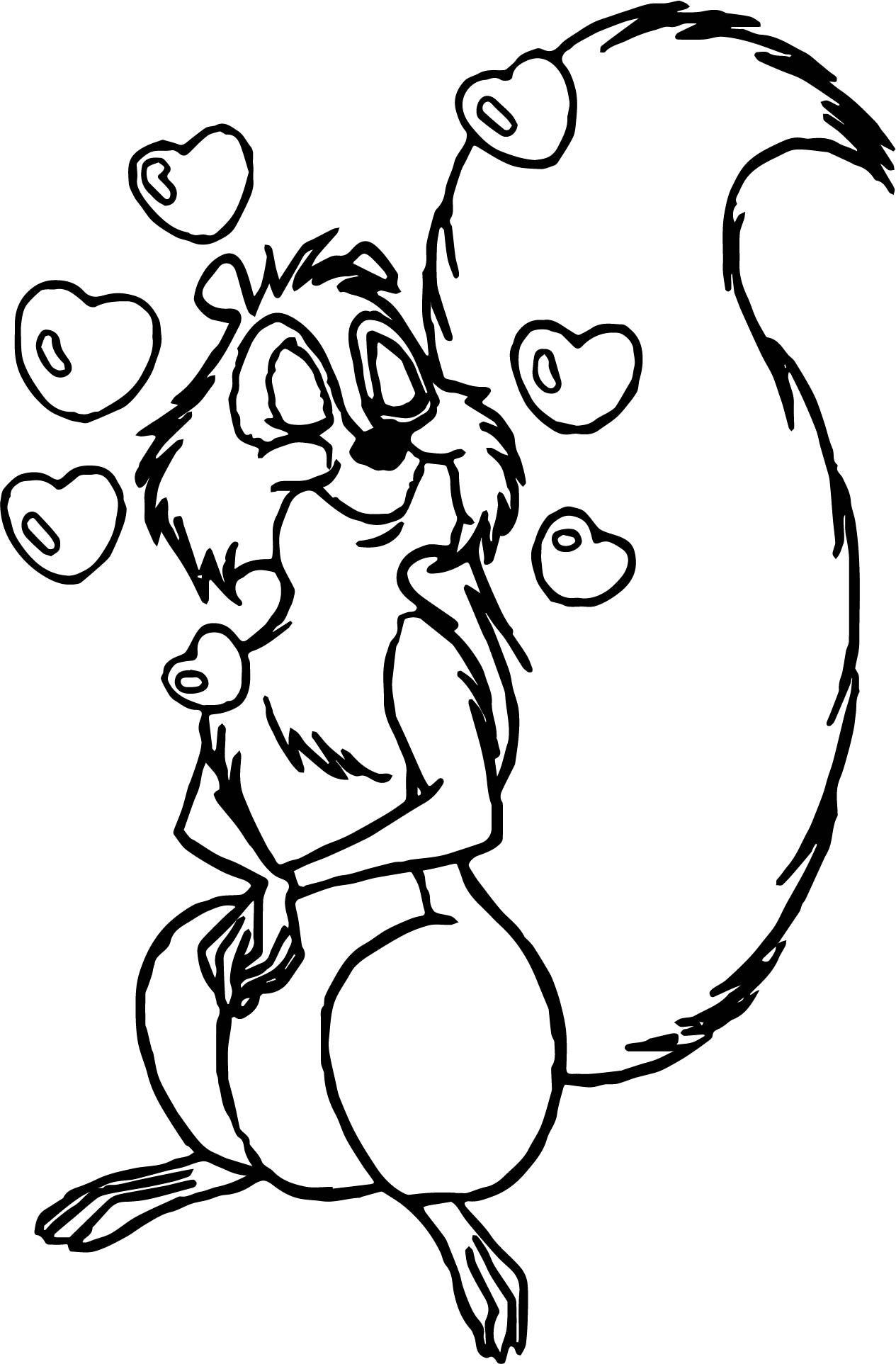 Cartoon Squirrel Coloring Pages