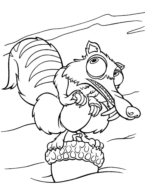 487x650 Ice Age Squirrel Coloring Pages Cartoon Ice Age