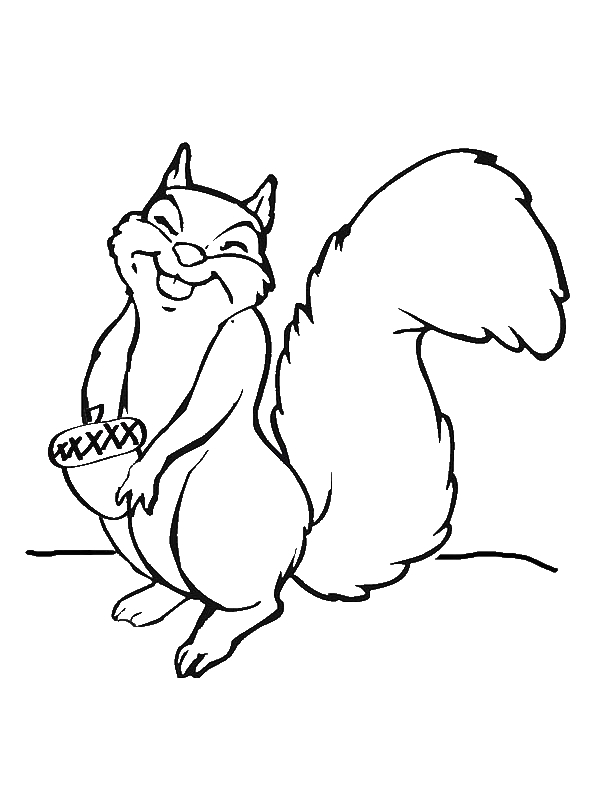 600x800 Big Smile Squirrel Coloring Page