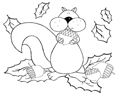 400x322 Cute Squirrel Coloring Cartoon Page