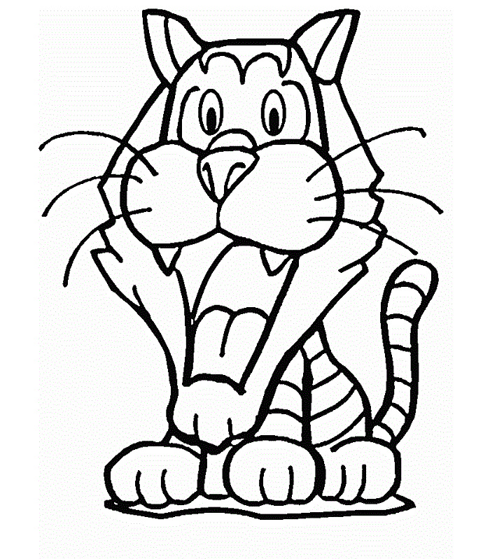 Cartoon Tiger Coloring Pages