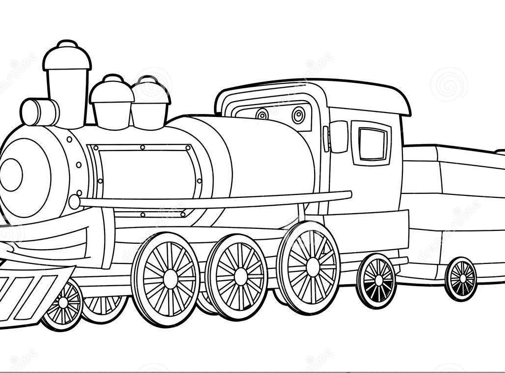 1024x756 Train Station Coloring Pages Hellokids For Kids Book Trains