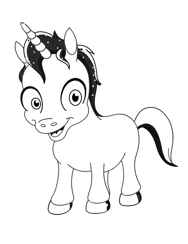 612x792 Cartoon Unicorn Coloring Pages