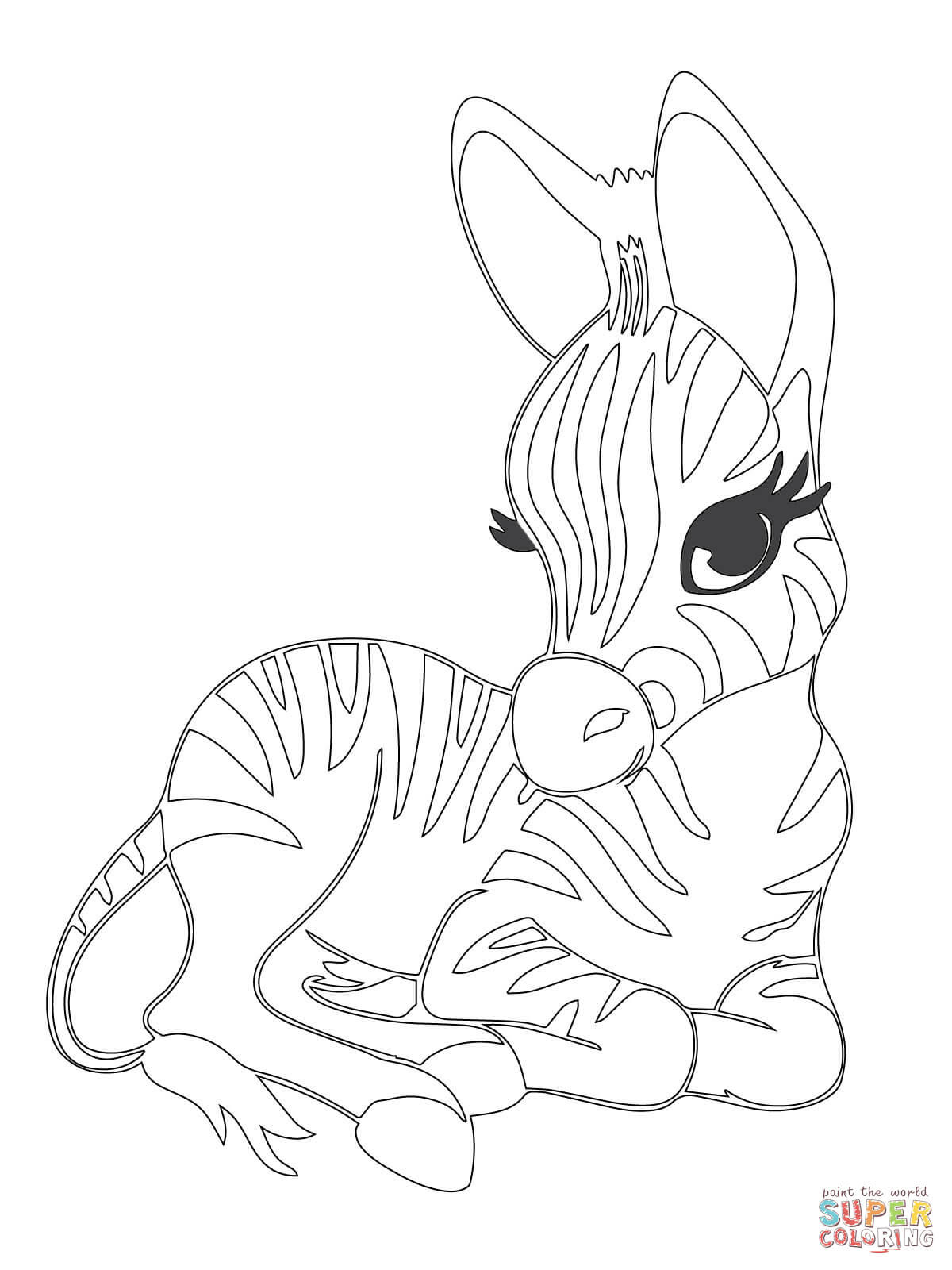 Cartoon Zebra Coloring Pages