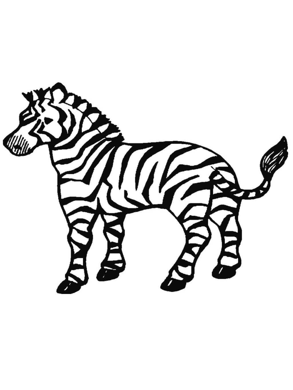 1024x1365 Zebra Coloringes Printable For Kids Shark Cartoon Baby Colouring
