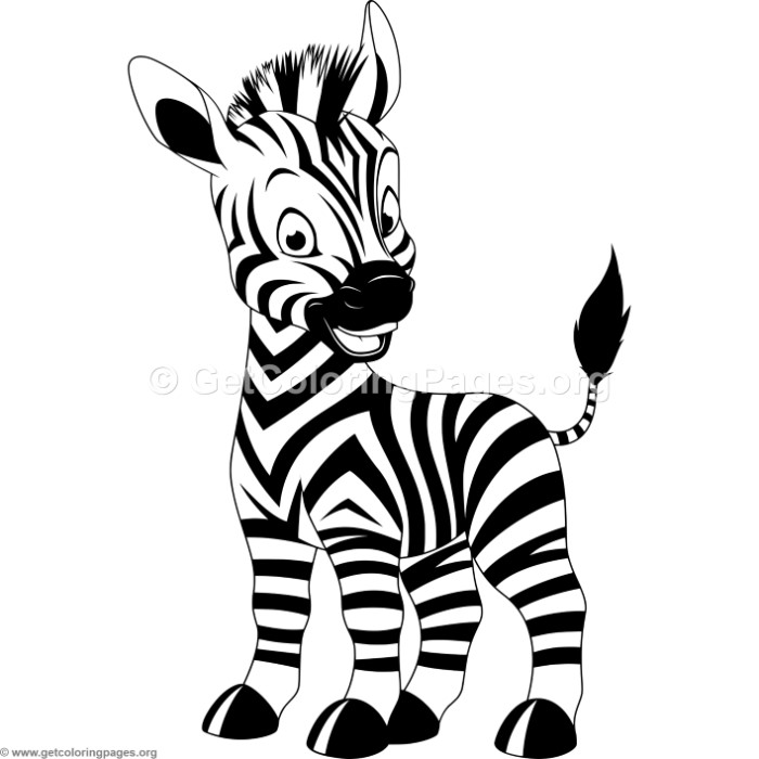 700x700 Cartoon Baby Zebra Coloring Pages