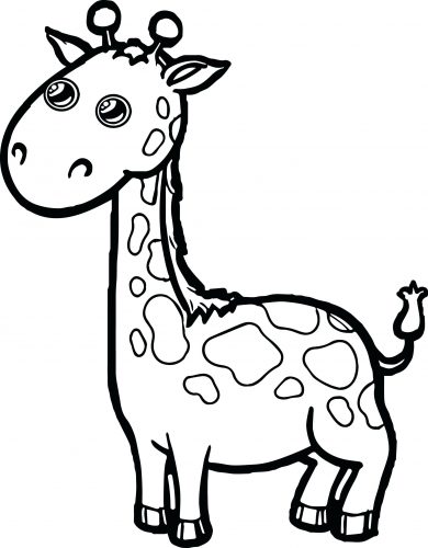 390x500 Coloring Pages ~ Zoo Animals Coloring Pages Giraffe Cartoon Page
