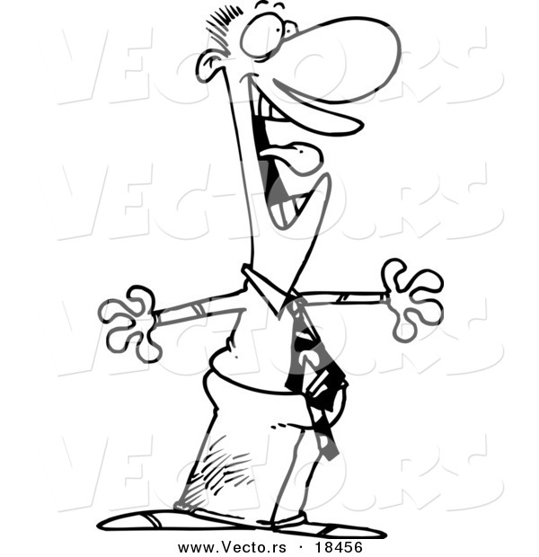 600x620 Vector Of A Cartoon Hyper Businessman
