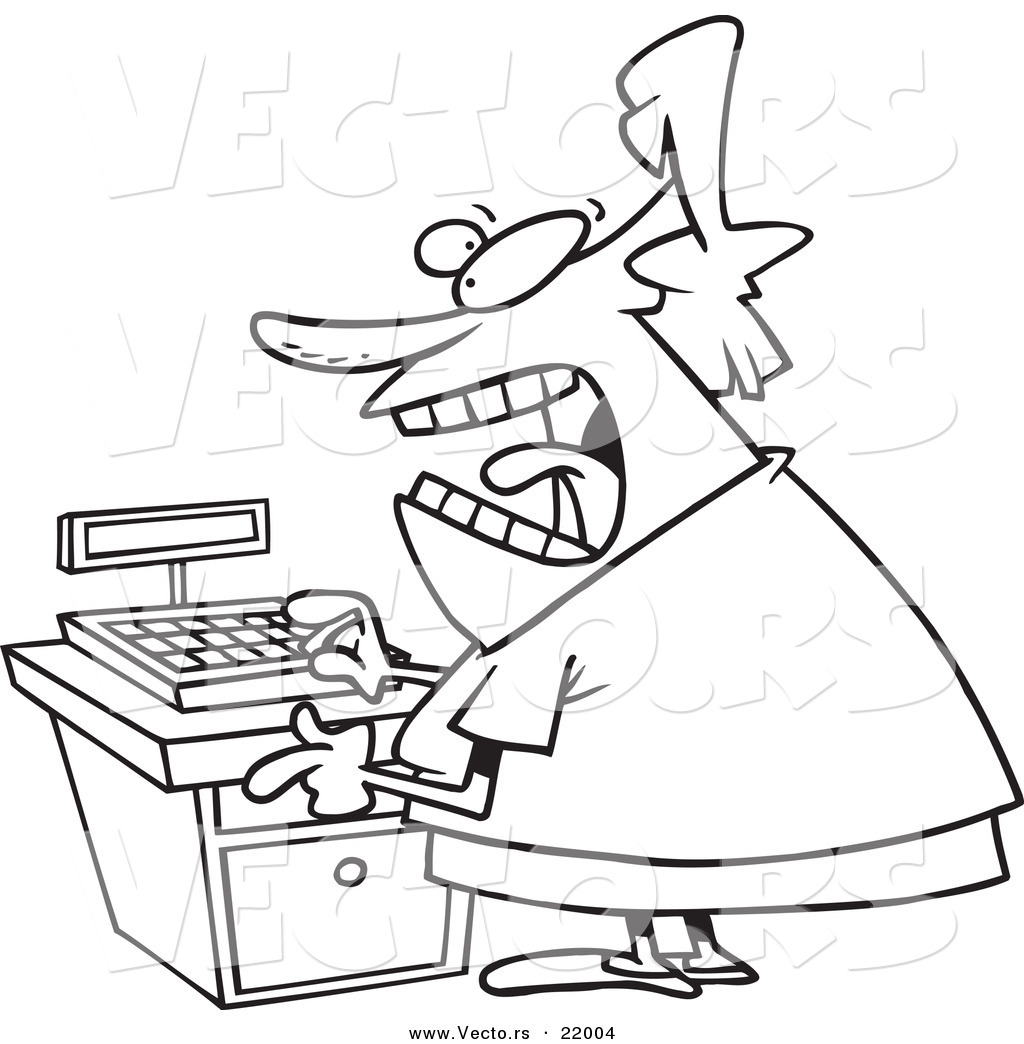 1024x1044 Vector Of A Cartoon Female Clerk