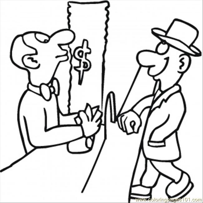 650x650 Cashier Coloring Page