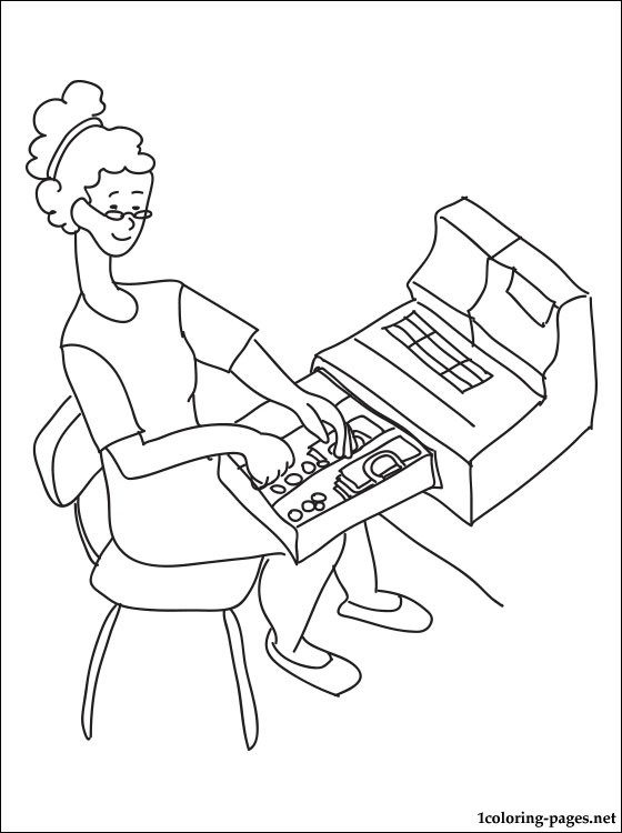 560x750 Cashier Coloring Page Coloring Pages