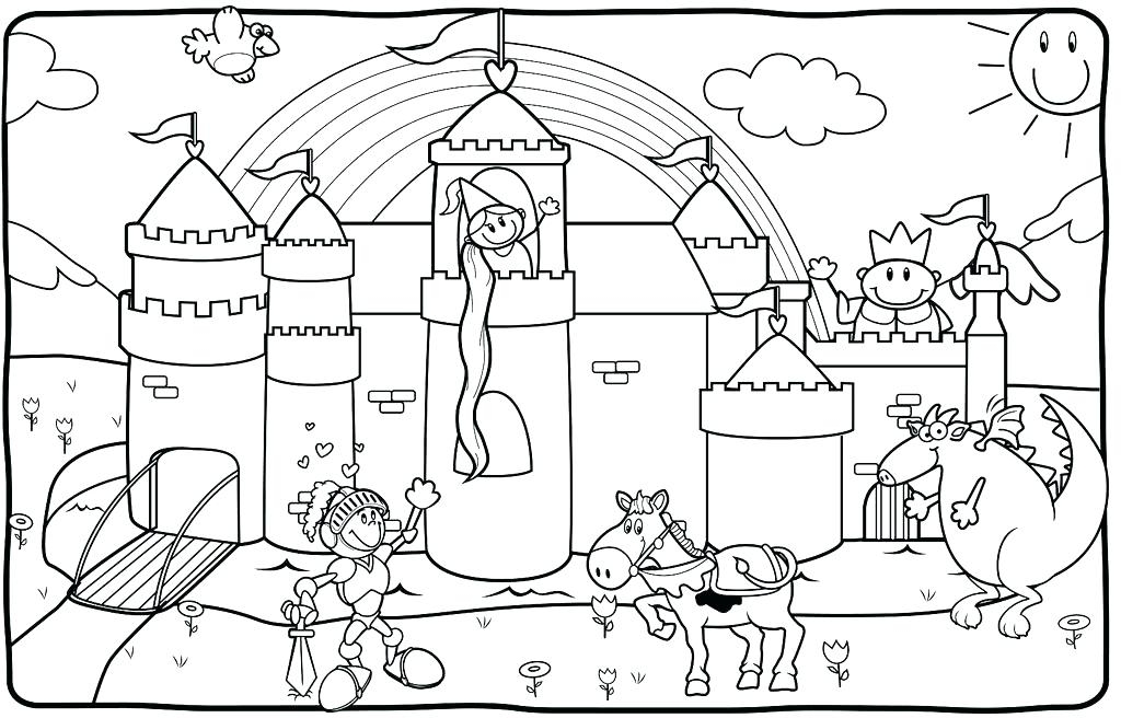 1024x656 Castle And Dragon Coloring Pages Free Coloring Pages Dragons