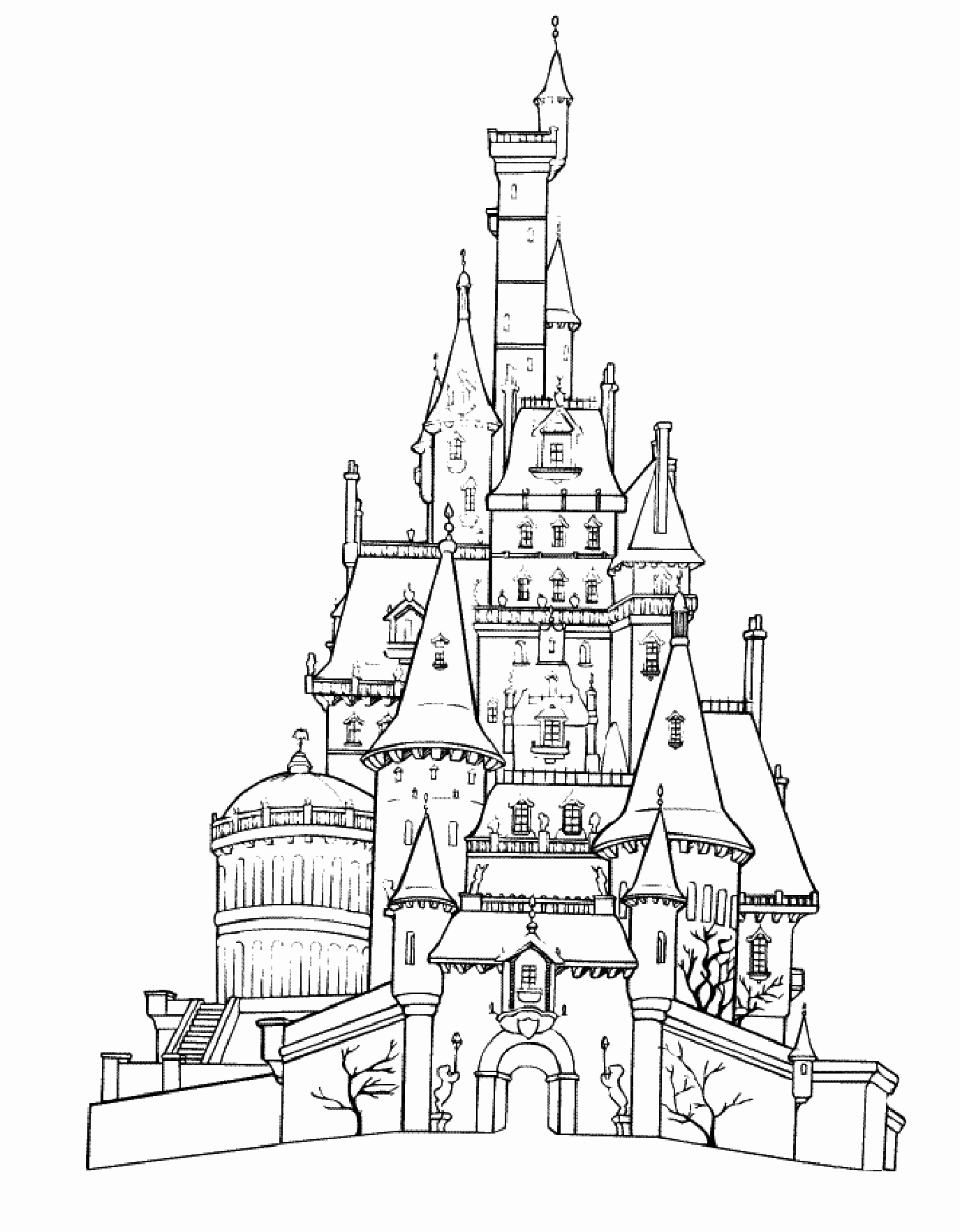 1375x1765 Disney World Coloring Pages Elegant Castle Coloring Pages