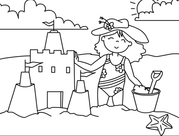 578x440 Sand Castle Coloring Page Amp Coloring Book